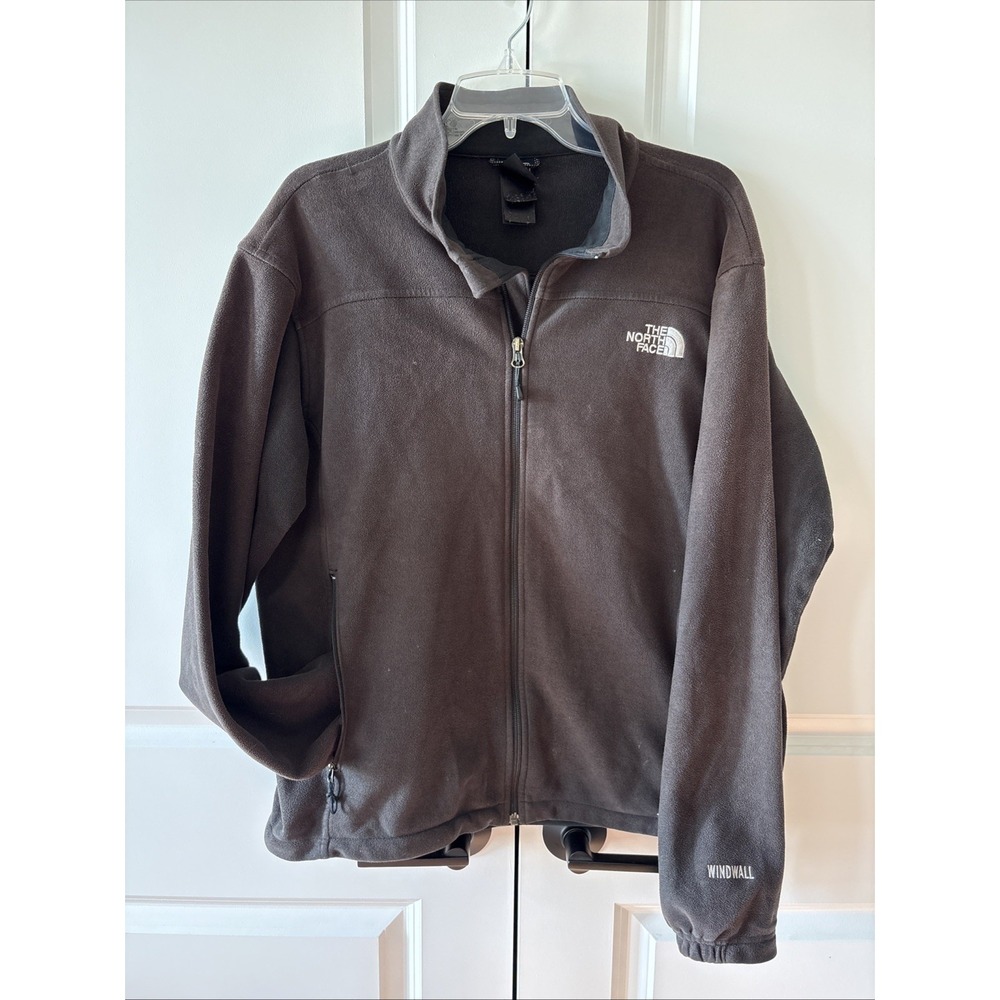 The North Face Windwall Jacket Mens Large Black Softshell Full Zip Up Hiking